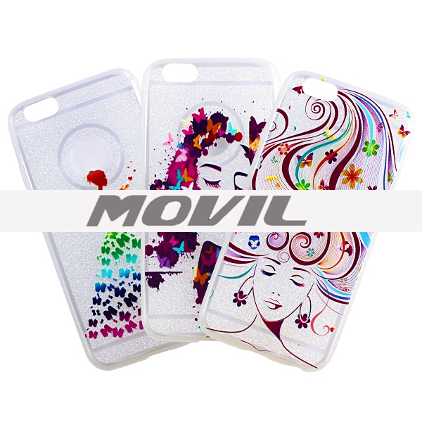 NP-2546 Glitter de TPU Funda para iPhone 6-0